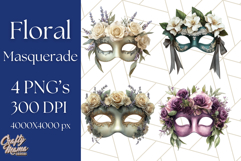 Vintage Garden Masquerade Floral Eye Mask PNG Clipart Product Image 1