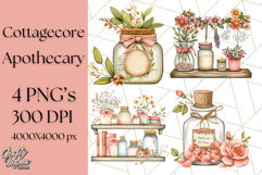 Cottagecore Apothecary PNG Clipart, Rustic Potions &amp; Herbs Product Image 1