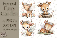 Forest Fairy Garden Creatures PNG, Whimsical Woodland Art Product Image 1
