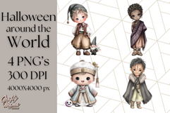 Halloween Around the World Clipart PNG, Fun Halloween Kids Product Image 1