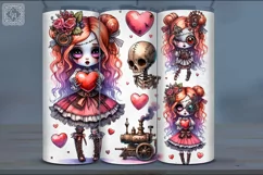 4 Zombie Doll. Valentines Tumbler Wrap Sublimations, 20 oz Product Image 5