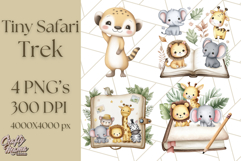Cute Safari Animal Clipart PNG for Kids, African Wildlife Product Image 1