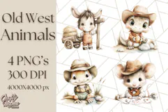 Wild West Animals PNG Clipart, Cowboy & Saloon Scenes Product Image 1