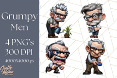 Grumpy Old Man PNG Clipart, Funny Father’s Day Graphics Product Image 1