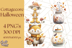 Cottagecore Halloween Clipart Cozy PNG, Autumn Fall Png Product Image 1