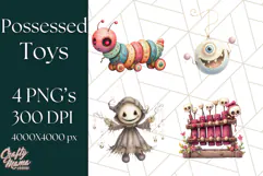 Possessed Toys Clipart PNG Haunted Doll Characters Product Image 1