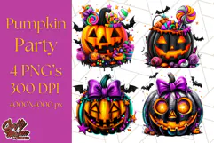 Pumpkin Party Halloween Clipart PNG, Cute Spooky Elements Product Image 1