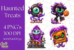 Haunted Treats Clipart PNG, Halloween Candy Art Product Image 1