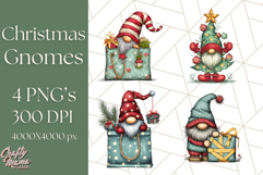 Christmas Gnome Clipart, Holiday Gnomes PNG Illustrations Product Image 1