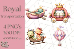 Royal Carriage & Princess Vehicle PNG Clipart for Fairytales Product Image 1