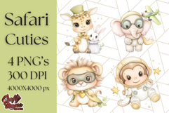 Safari Baby Animal Clipart PNG, Jungle Outfits Baby Animals Product Image 1