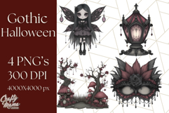 Gothic Halloween Clipart Dark Aesthetic PNG, Halloween Png Product Image 1