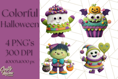 Colorful Halloween Clipart PNG, Cute Kids &amp; Candy Clip Art Product Image 1