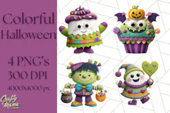 Colorful Halloween Clipart PNG, Cute Kids & Candy Clip Art Product Image 1