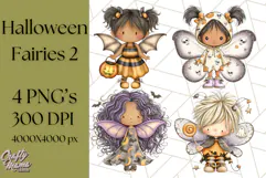 Halloween Fairy Clipart PNG, Spooky Cute Character Art Product Image 1
