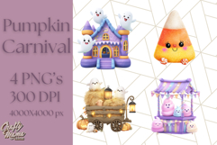 Creepy Carnival Halloween Clipart PNG with Hayride Art Product Image 1