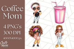 Sassy Mom Coffee PNG Clipart, Messy Bun Mom Life PNGs Product Image 1