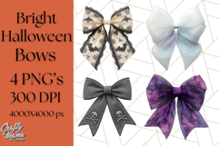 Halloween Bow Clipart, Bright Holiday Ribbon PNG Product Image 1