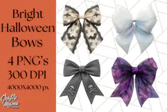 Halloween Bow Clipart, Bright Holiday Ribbon PNG Product Image 1