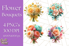 Pastel Flower Bouquet PNG Clipart, Elegant Floral Art Product Image 1