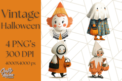 Vintage Halloween PNG Clipart, 1950s Retro Graphics Clip Art Product Image 1