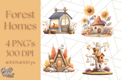 Autumn Treehouse &amp; Woodland Cabin PNG Clipart Product Image 1