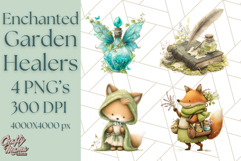 Enchanted Garden Healers Clipart PNG, Animal Plant Png Product Image 1