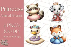 Princess Animal PNG Clipart with Crowns & Royal Accessories Product Image 1