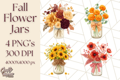 Fall Mason Jar Flowers PNG Clipart Product Image 1
