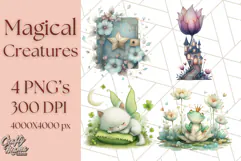 Magical Creatures Clipart PNG, Fantasy Animals Png Product Image 1