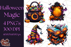 Magical Halloween PNG Clipart, Cute Spooky Elements Clip Art Product Image 1