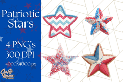 Patriotic Star Clipart PNG, Stars 4th of July PNG Graphic Product Image 1