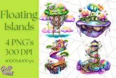 Bright Floating Island PNG Clipart for Fantasy Worlds & Maps Product Image 1