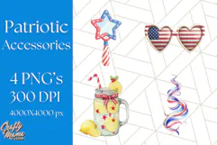 Patriotic Accessories Clipart PNG for 4th of July Product Image 1