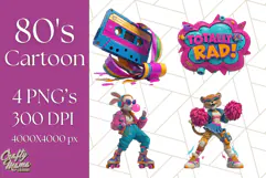 Forgotten 80s Cartoon Clipart PNG, Retro Animal Heroes Product Image 1