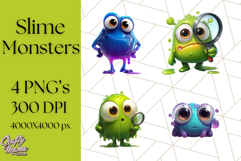 Slime Monster Clipart, Colorful Goo Graphics Png Product Image 1