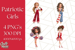 Patriotic Fashion Girl Clipart PNG for 4th of July Product Image 1