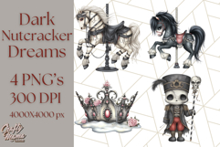 Dark Nutcracker Clipart Gothic Holiday Ballet PNG, Christmas Product Image 1