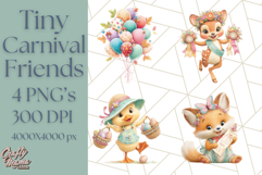 Tiny Carnival Friends Clipart PNG, Animal Fair Festival Product Image 1