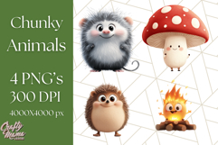 Chunky Kawaii Woodland Critters PNG Clipart, Cute Animals Product Image 1