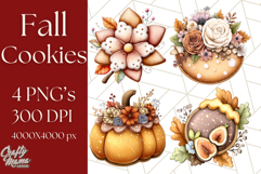 Fall Cookie Clipart PNG, Autumn Sweets Pumpkin Cookies Product Image 1