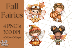 Fall Fairy Clipart PNG, Autumn Fairy People With Wings Product Image 1