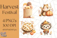 Woodland Autumn Animals PNG Clipart for Fall & Harvest Product Image 1
