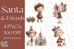 Santa Claus Clipart, North Pole Holiday PNG Graphics Product Image 1