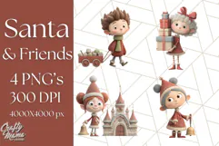 Santa Claus Clipart, North Pole Holiday PNG Graphics Product Image 1