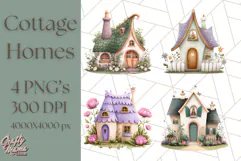 Whimsical Cottagecore Cottage PNG Clipart, Fairy House Png Product Image 1