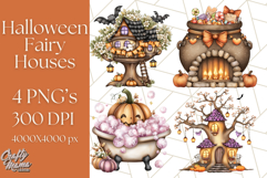 Halloween Fairy House Clipart PNG, Spooky Cottage Art Product Image 1