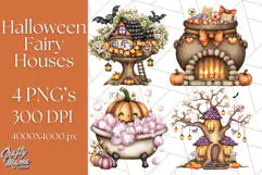 Halloween Fairy House Clipart PNG, Spooky Cottage Art Product Image 1