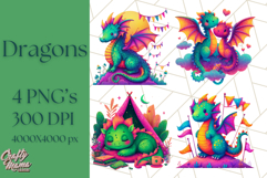 Cute Fantasy Dragon Clipart PNG, Bold Baby Dragon Clip Art Product Image 1