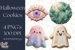 Halloween Cookie Clipart PNG, Spooky Sugar Treat Art Product Image 1